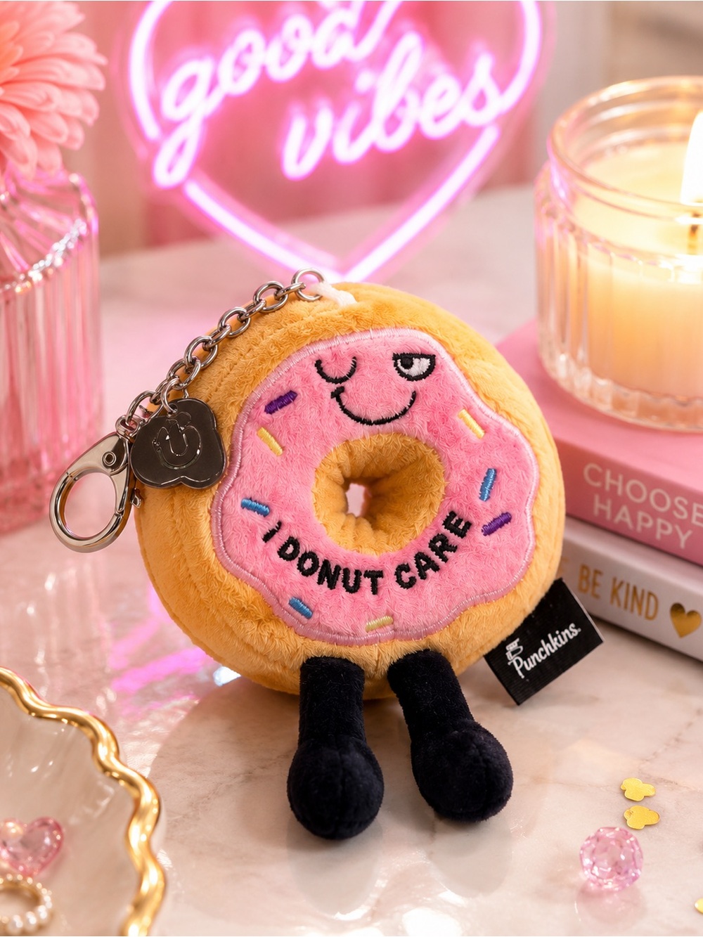 I Donut Care Plush Donut Keychain/bag charm -